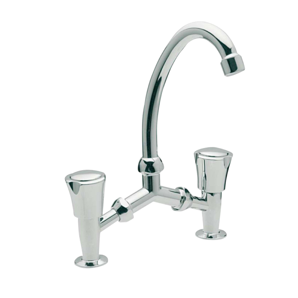 <span style="color: #ff0000; font-size: 24px;font-weight:600;">Art. BO1005</span><br> WASH BASIN MIXER “BRIDGE TYPE” SPOUT CANNA Ø 18 - SERIE SOLE